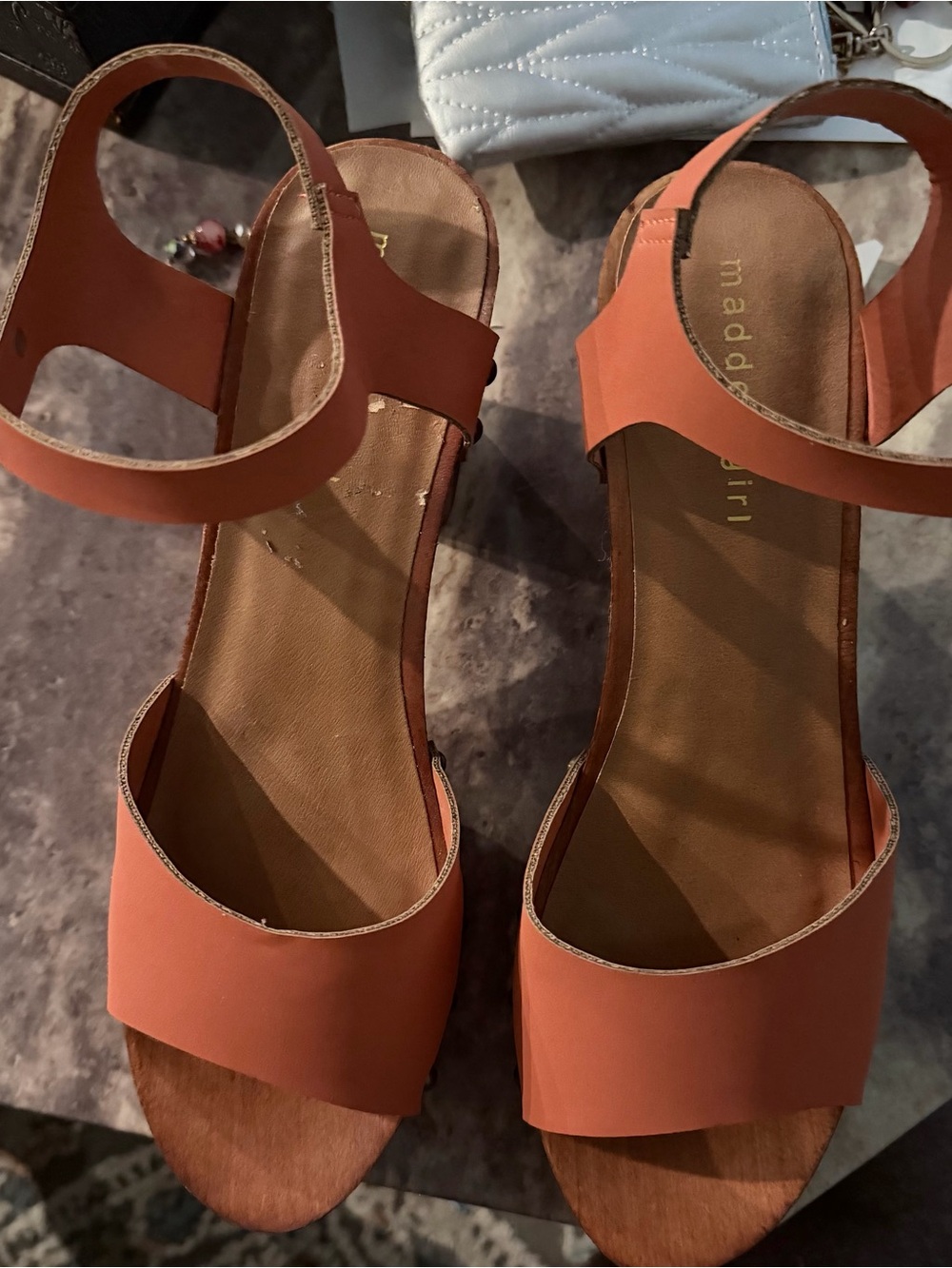 Madden Girl Coral-Tan Open-Toe Wedge Sandals
